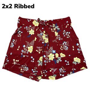 NEW 2XL LuLaRoe Jessica Patch Pocket Shorts Draw String Stretchy Waist Red